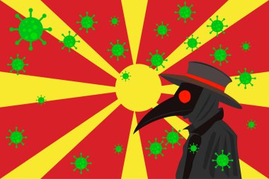 Kara veba doktoru MACEDONIA bayraklı kopyalama alanı olan virüslerle çevrili.