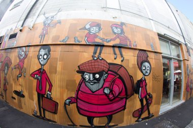 Perth, Batı Avustralya / Avustralya -17 / 01 / 2013: Sokak sanatı, Graffiti, Grand Ln 127 Batı Avustralya Kışlası.