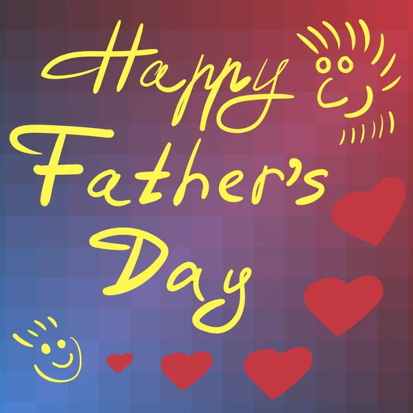 Handdrown baba ve çocuk ve kalp ile Happy Father's day posteri