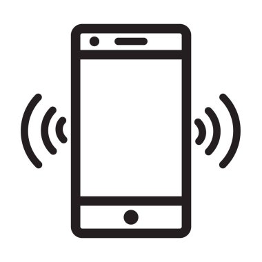 Titreşimli Cep Telefonu Logo Simge Vektör