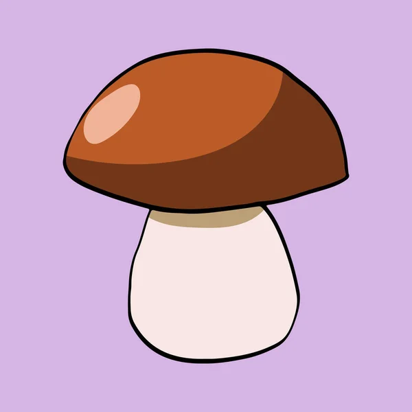 Imagem de cogumelo isolado, silhueta colorida, contorno preto — Fotografia de Stock