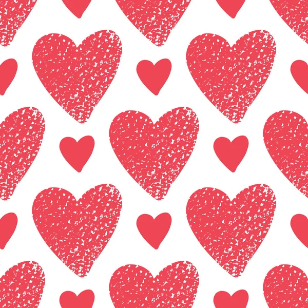 Grunge Sevgililer kalpleri ile Seamless modeli. Öğe için duvar kağıdı ve kağıt sarma tasarlayın. Sevgililer günü illüstrasyon.