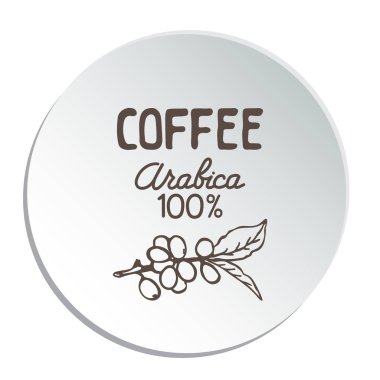 Daire kare beyaz arka plan üzerinde izole kahve Şubesi ile. Tasarım öğesi Cafe menü veya posterler için.