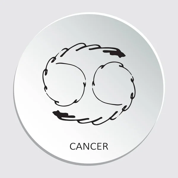 Cirkelframe Met Sterrenbeeld Die Cancer Geïsoleerd Een Witte Achtergrond Ontwerpelement — Stockvector