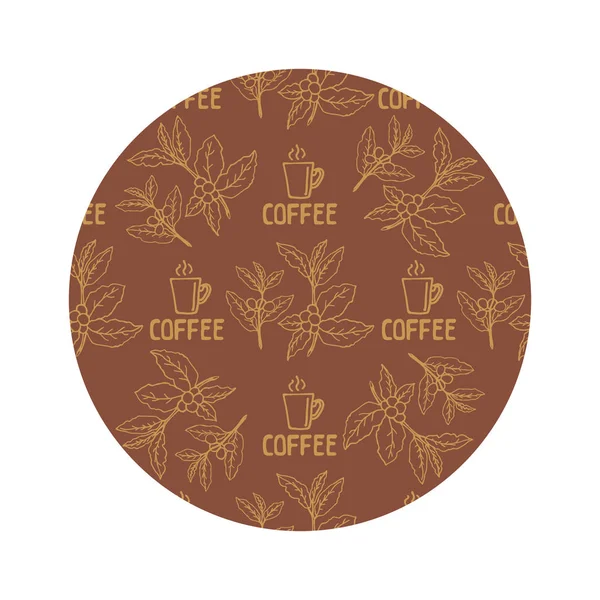円コーヒー豆のフレームが白い背景で隔離 カフェ メニューやコーヒー ショップのデザイン要素 — ストックベクタ