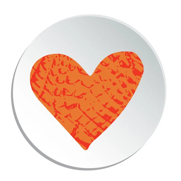 Cadre Circulaire Avec Coeur Grunge Valentines Isolé Sur Fond Blanc — Image vectorielle