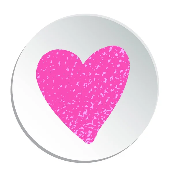 Cadre Circulaire Avec Coeur Grunge Valentines Isolé Sur Fond Blanc — Image vectorielle