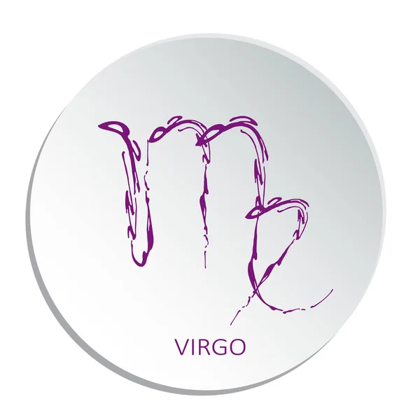 Cadre Circulaire Avec Signe Zodiaque Vierge Isolée Sur Fond Blanc — Image vectorielle