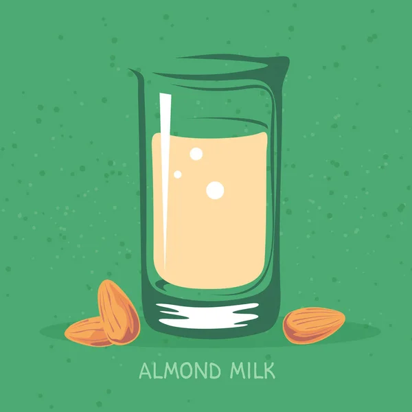 Almond milk-10 — Stock Vector