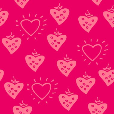 Soyut seamless modeli el ile kalpleri çizilmiş. Sevgililer günü illüstrasyon. Tasarım hediye sarma ping kağıt, tekstil baskı ve romantik dekorasyon için.