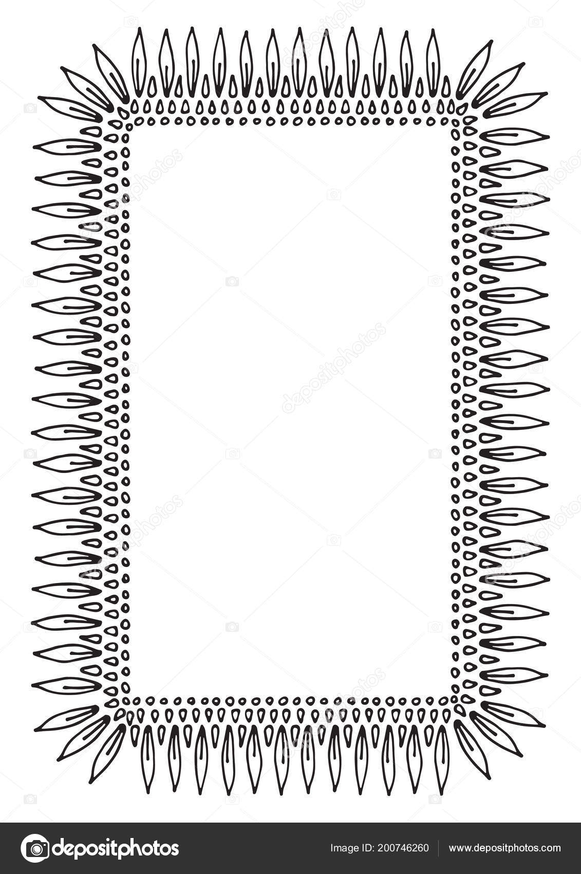 Hand Drawn Border Isolated On White Background Design Element For Hand Drawn Border Isolated On White Background Design Element For