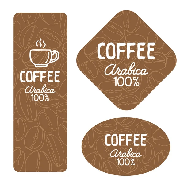 Étiquettes Café Isolées Sur Fond Blanc Eléments Design Pour Café — Image vectorielle