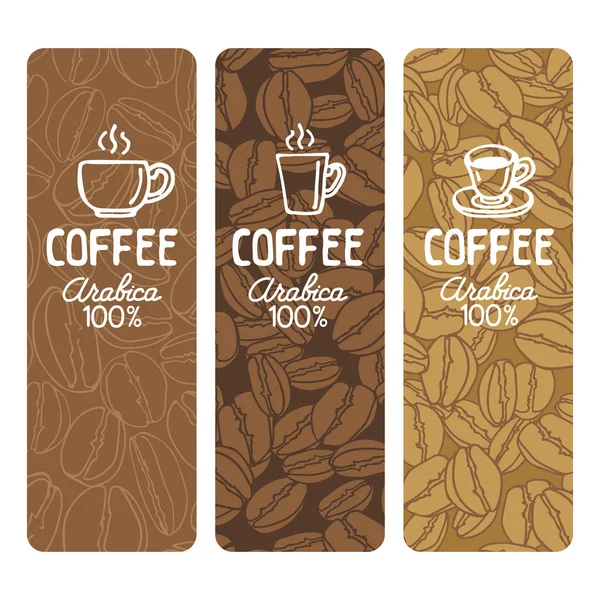 Étiquettes Café Isolées Sur Fond Blanc Eléments Design Pour Café — Image vectorielle