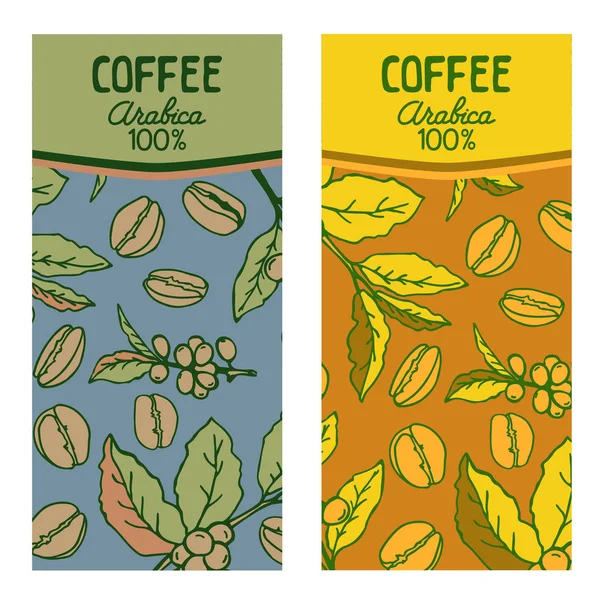Koffie Etiketten Set Geïsoleerd Een Witte Achtergrond Ontwerpelementen Voor Koffiehuis — Stockvector