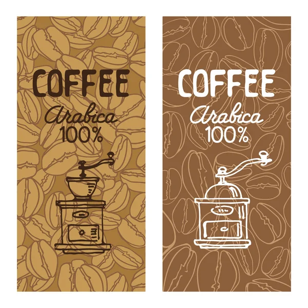 Coffee Labels Set Isolated White Background Design Elements Coffee House — Stock Vector