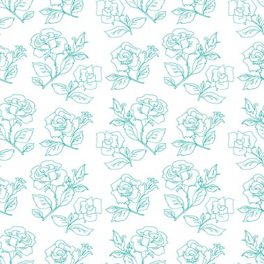 Elle çizilmiş güller seamless modeli. Öğe hediye paketi, tekstil baskı, duvar kağıdı ve kağıt sarma için Tasarla.