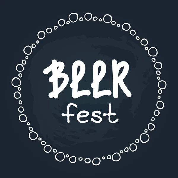 Χέρι Beer Fest Γράμματα Απομονώνονται Μαυροπίνακα Φόντο Σχεδιασμός Μπύρα Στοιχείο — Διανυσματικό Αρχείο