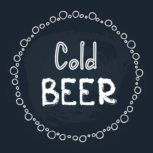 Letras Cerveja Gelada Desenhadas Mão Isoladas Fundo Quadro Menu Cerveja — Vetor de Stock