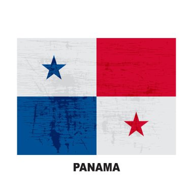 Panama bayrak beyaz arka plan üzerinde izole. Panama Cumhuriyeti ulusal sembolü. Düz tasarım koleksiyonu.