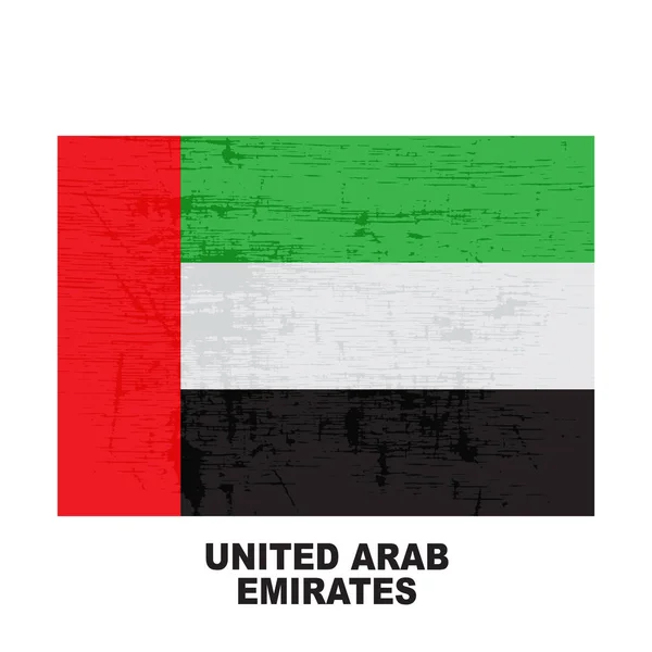 Egyesült Arab Emírségek Zászló Elszigetelt Fehér Háttér Egyesült Arab Emírségek — Stock Vector