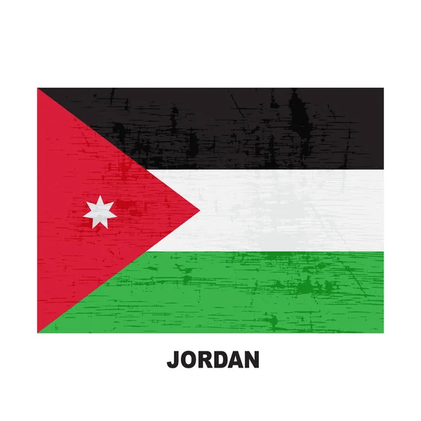 Jordánia Zászlaja Elszigetelt Fehér Background Jordán Hasimita Királyság Nemzeti Szimbólum — Stock Vector