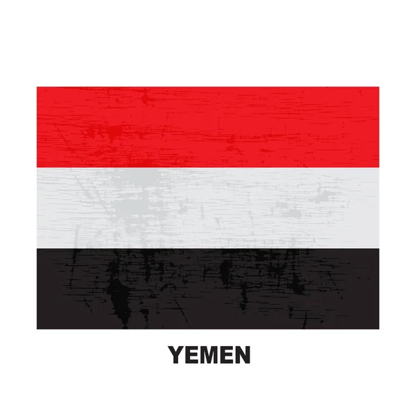 Jemen Flagga Isolerad Vit Bakgrund Republiken Yemen Nationell Symbol Vector — Stock vektor