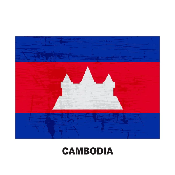 Bandeira Camboja Isolada Sobre Fundo Branco Símbolo Nacional Reino Camboja — Vetor de Stock