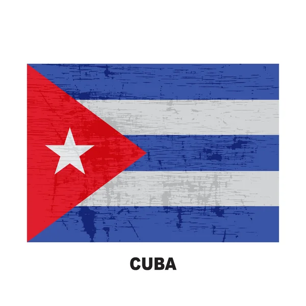 Bandera Cuba Aislada Sobre Fondo Blanco República Cuba Símbolo Nacional — Vector de stock