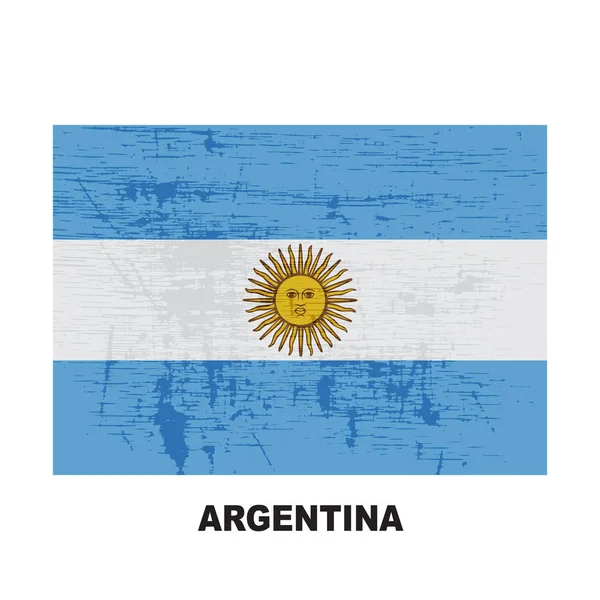 Drapeau Argentine Isolé Sur Fond Blanc Symbole National République Argentine — Image vectorielle