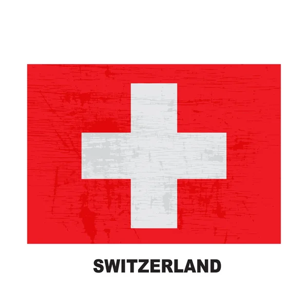 Švýcarsko Vlajka Izolovaných Bílém Pozadí Švýcarská Konfederace Národní Symbol Plochý — Stockový vektor