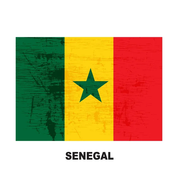 Senegal flag isolated on white background. Republic of Senegal national symbol. Flat design collection.