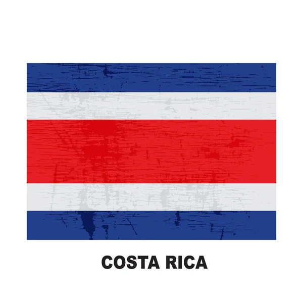 Costa Rica Flag Isolated White Background Republic Costa Rica National — Stock Vector