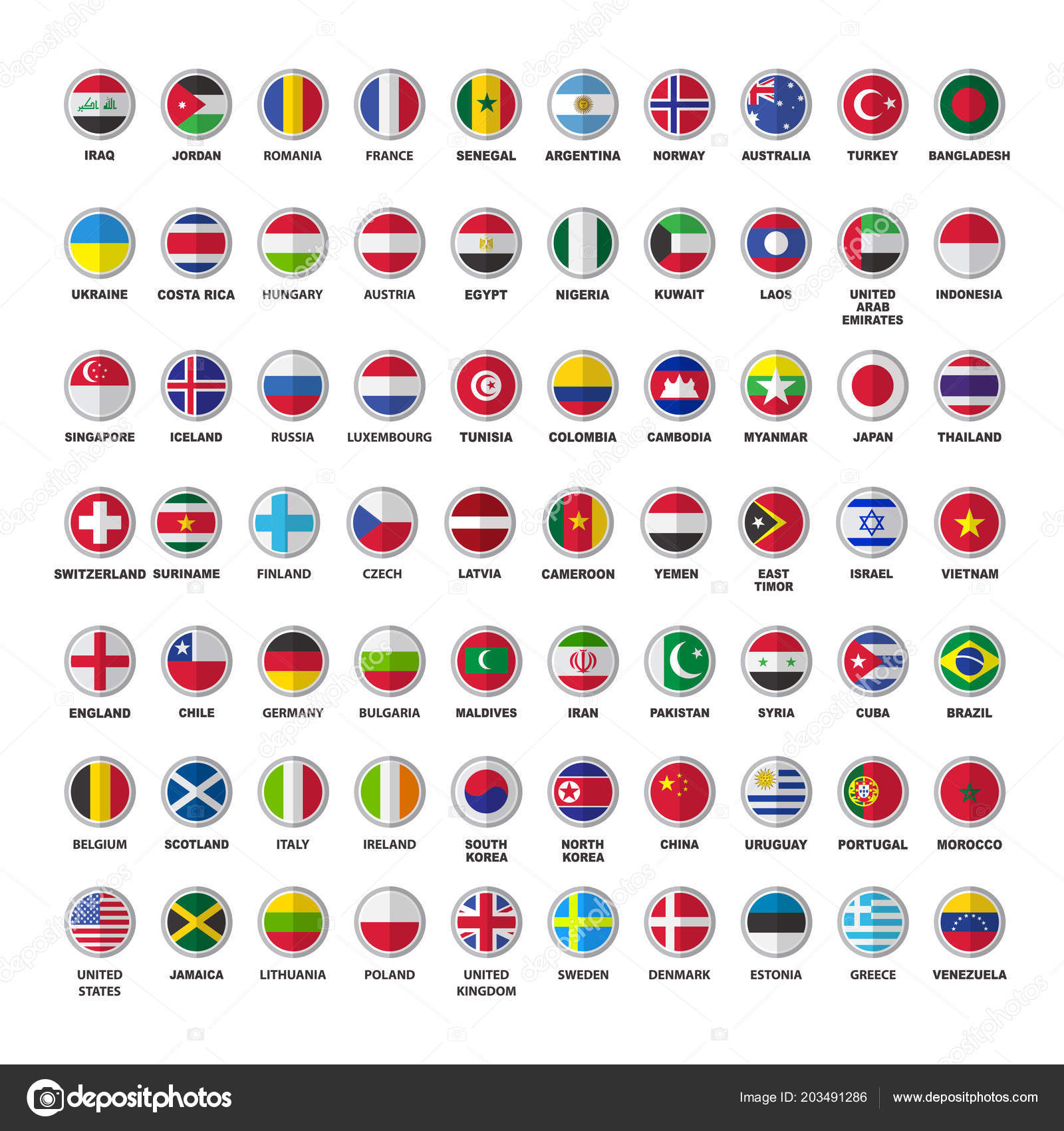 Country flags Euro/Asia/North & South America/Oceania/Africa 3'x2' 