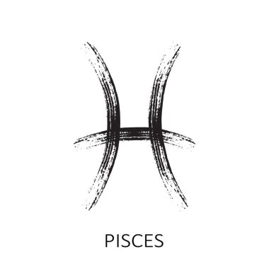 Balık beyaz arka plan üzerinde izole burç. Öğe Astroloji ve astrolojik tahmin için Tasarla.