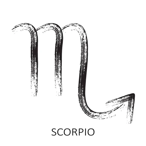 Segno Zodiacale Scorpione Isolato Sfondo Bianco Elemento Progettuale Oroscopo Previsione — Vettoriale Stock