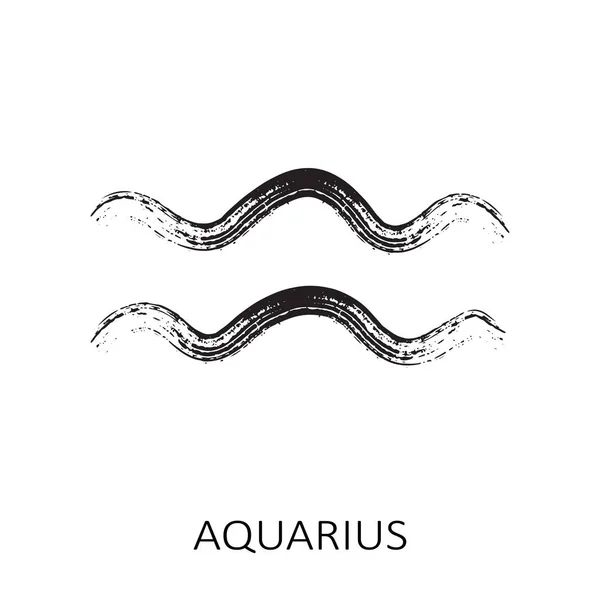 Zodiac Sign Aquarius Isolated White Background Design Element Horoscope Astrological — Stock Vector