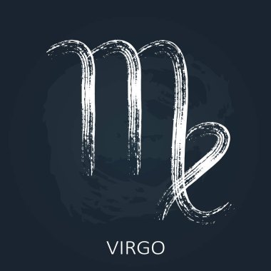 Başak kara tahta arka plan üzerinde izole burç. Öğe Astroloji ve astrolojik tahmin için Tasarla.