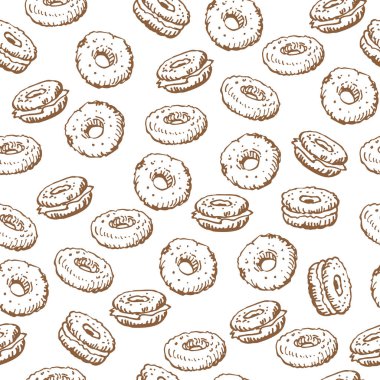 Simit beyaz arka plan üzerinde. Tekstil baskı, hediye paketi veya duvar kağıdı için seamless modeli.