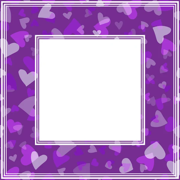Romantic Border Hearts Valentines Day Illustration Design Element Photo Frame — Stock Vector