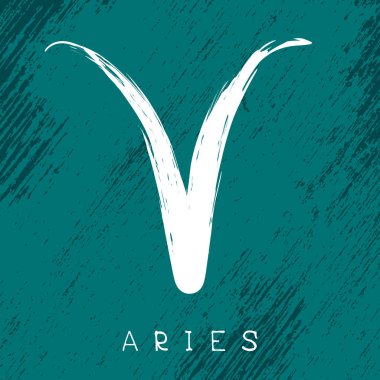 Koç grunge doku arka plan üzerinde izole burç. Öğe Astroloji ve astrolojik tahmin için Tasarla.