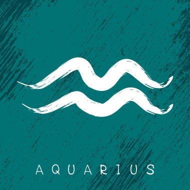 Kova grunge doku arka plan üzerinde izole burç. Öğe Astroloji ve astrolojik tahmin için Tasarla.