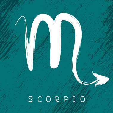 Akrep grunge doku arka plan üzerinde izole burç. Öğe Astroloji ve astrolojik tahmin için Tasarla.