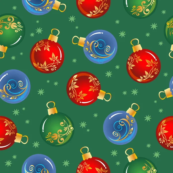 Seamless Pattern Christmas Balls New Year Christmas Illustration Design Element — Stock Vector