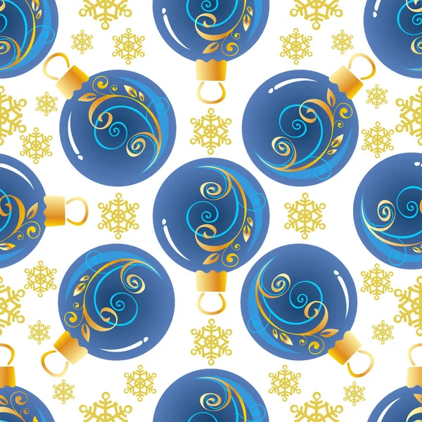 Noel Topları Ile Seamless Modeli Yeni Yıl Christmas Illüstrasyon Tasarım — Stok Vektör