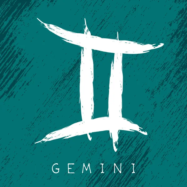 Sternzeichen Gemini Isoliert Auf Grunge Textur Hintergrund Gestaltungselement Für Horoskop — Stockvektor