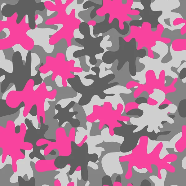 Moda Moda Camuflaje Patrón Sin Costuras Ropa Estilo Femenino Camo — Vector de stock