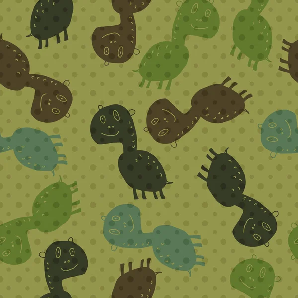 Camuflaje Infantil Moda Con Dinosaurios Patrón Sin Costuras Ropa Bebé — Vector de stock