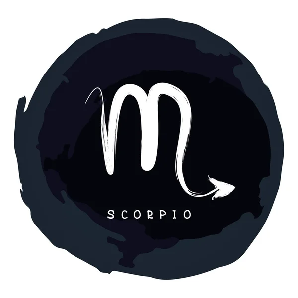 Знак Зодиака Scorpio Чернильным Гранжем Выделенным Белом Фоне Созвездие Зодиака — стоковый вектор