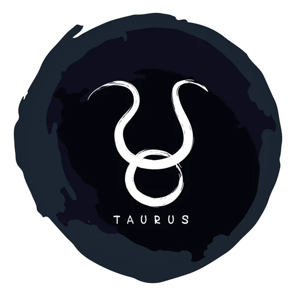 Sternzeichen Taurus Mit Tinte Grunge Rahmen Isoliert Auf Weißem Hintergrund — Stockvektor