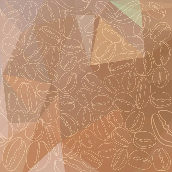 抽象多边形背景与咖啡豆 咖啡颜色背景 咖啡馆菜单或横幅的设计元素 — 图库矢量图片